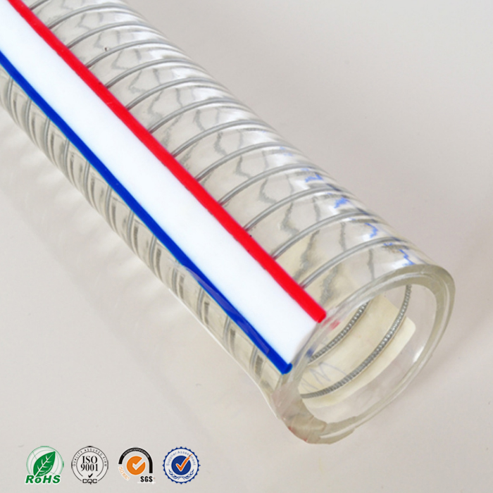 pvc steel wire reinforced soft hose different color and sizes